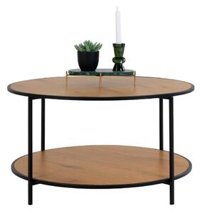 Okrugao stolić za kavu s pločom stola u dekoru hrasta u prirodnoj boji ø 80 cm Vita – House Nordic