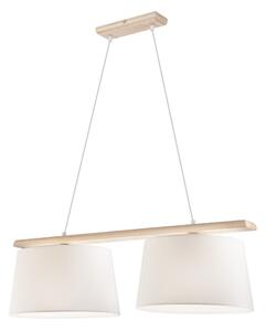 Svjetlo smeđa viseća svjetiljka s tekstilnim sjenilom ø 35 cm Aida – LAMKUR