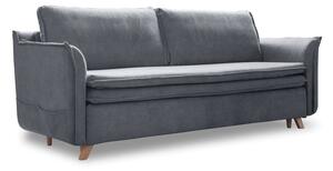 Siva baršunasti sklopiva sofa 225 cm Charming Charlie – Miuform