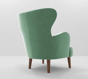 Zelena baršunasti fotelja Lento – Ropez