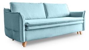 Svijetlo plava sklopiva sofa 225 cm Charming Charlie – Miuform