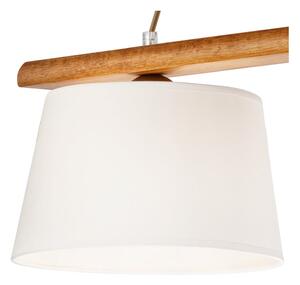 Smeđa viseća svjetiljka s tekstilnim sjenilom ø 25 cm Aida – LAMKUR