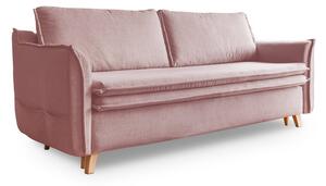 Svijetlo ružičasta sklopiva sofa 225 cm Charming Charlie – Miuform