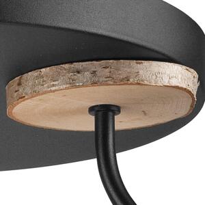 Crna stropna svjetiljka s tekstilnim sjenilom ø 15 cm Paco – LAMKUR