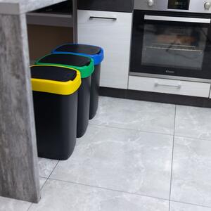 Crna kanta za smeće 3 kom za odvojeni otpad od reciklirane plastike 25 l Twist – Rotho