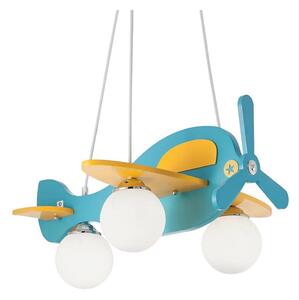 Ideal Lux - Dječji luster na sajli AVION 3xE27/28W/230V plava