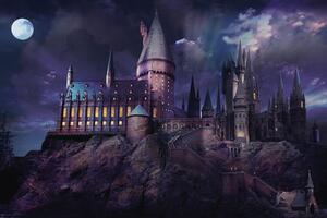 Umjetnički plakat Harry Potter - Hogwarts night, (40 x 26.7 cm)