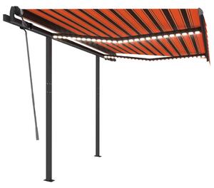 VidaXL Automatska tenda sa senzorom LED 3,5 x 2,5 m narančasto-smeđa