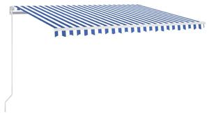 VidaXL Automatska tenda sa senzorom LED 450 x 300 cm plavo-bijela