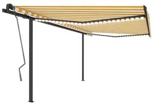 VidaXL Automatska tenda sa senzorom LED 4 x 3 m žuto-bijela