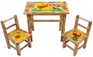 Dječji drveni stolić Medo Winnie the Pooh + 2 stolice