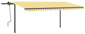 VidaXL Automatska tenda sa senzorom za vjetar LED 5x3 m žuto-bijela