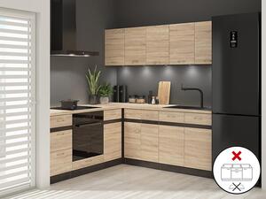 Kutna kuhinja Junona Line 200 + 200 cm (wenge + hrast sonoma)
