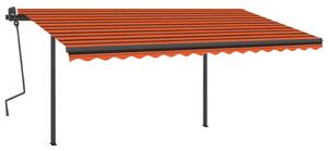 VidaXL Tenda na ručno uvlačenje LED 4 x 3,5 m narančasto-smeđa
