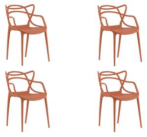 Set 4 kom plastičnih stolica KATO, terakota