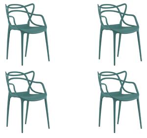 Set 4 kom plastičnih stolica KATO, petrolej