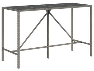 VidaXL Barski stol sa staklenom pločom sivi 180x70x110 cm poliratan