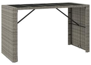VidaXL Barski stol sa staklenom pločom sivi 185x80x110 cm poliratan