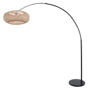 Steinhauer Podna lampa Arc Sparkled Light crna/bukva, Crno, Dnevni boravak/blagovaonica, Metal