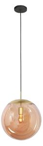Steinhauer Bollique viseća svjetiljka, mesing, Ø 40 cm, staklo, 1 žarulja, kugla, prigušiva, Zlato / mjed, Dnevni boravak/blagovaonica, Staklo, Metak