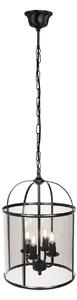 Steinhauer Viseća svjetiljka Pimpernel, Ø 32 cm, crna, dimljeno sivo staklo, prigušiva, Crno, Područje hodnika, Metal