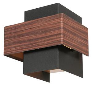 Steinhauer LED zidna svjetiljka Muro 3367, izgled drveta, gore/dolje, G9, 2700 K, prigušiva, Drvo, Dnevni boravak/blagovaonica, Metal, Zidna utičnica iznad/dolje