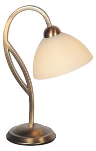 Steinhauer Stolna lampa Anthea, bronca, krem, metal, staklo, E27, Bronca / stari mesing, Dnevni boravak/blagovaonica, Staklo