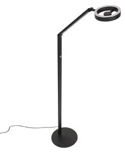 Steinhauer LED podna lampa Ringlux, crna, metalna, podesiva, prigušiva, Crno, Dnevni boravak/blagovaonica, Metal