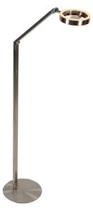 Steinhauer Ringlux LED podna lampa, boje čelika, metal, 2700 K, prigušivač, prigušiva, Metalik, Dnevni boravak/blagovaonica, Metal