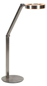 Steinhauer Ringlux LED stolna lampa, boje čelika, metal, 2700 K, prigušivač, prigušiva, Metalik, Dnevni boravak/blagovaonica, Metal, Stolni stol