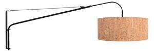 Steinhauer Elegantna tekstilna zidna lampa, crna/smeđa, metal/pluto, prigušiva, Crno, Dnevni boravak/blagovaonica, Metal
