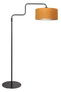 Steinhauer Bloeba podna lampa, crna/zlatna, visina 165 cm, velur, Crno, Dnevni boravak/blagovaonica, Metal