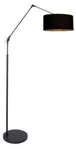Steinhauer Podna lampa Prestige Chic, crna/crno-zlatna, visina 250 cm, prigušiva, Crno, Dnevni boravak/blagovaonica, Metal