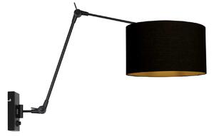 Steinhauer Zidna lampa Prestige Chic, crna/crno-zlatna, projekcija 90 cm, prigušiva, Crno, Dnevni boravak/blagovaonica, Metal