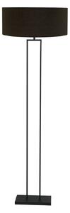 Steinhauer Podna lampa Stang, crna/crno-zlatna, visina 160 cm, cicanasta boja, prigušiva, Crno, Dnevni boravak/blagovaonica, Tkanina / tekstil