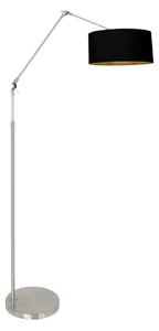 Steinhauer Podna lampa Prestige Chic, boje čelika/crno-zlatna, visina 250 cm, prigušiva, Metalik, Dnevni boravak/blagovaonica, Metal