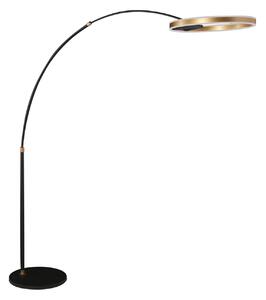 Steinhauer Ringlux LED lučna svjetiljka, crna/zlatna, metalna, CCT, prigušivač, prigušiva, Crno, Dnevni boravak/blagovaonica, Metal