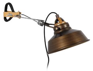 Mexlite Nove zidna svjetiljka, bronca, metal, kabel, utikač, E27, Bronca / stari mesing, Dnevni boravak/blagovaonica, Metal