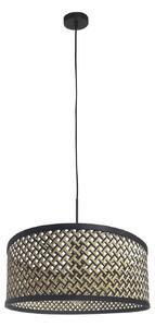 Steinhauer Lampica Sparkled Light, tkani sjenilo u crnoj i drvenoj boji, prigušiva, Crno, Dnevni boravak/blagovaonica, Bambus