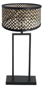 Steinhauer Stang 3856ZW stolna lampa, crna/prirodna pletena, V. 55 cm, Crno, Dnevni boravak/blagovaonica, Bambus