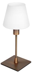 Steinhauer Stolna lampa Ancilla, bronca, visina 33 cm, metal, staklo, E14, Bijela, Dnevni boravak/blagovaonica, Staklo
