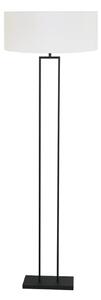 Steinhauer Podna lampa Stang, crno-bijeli lan, visina 160 cm, E27, Crno, Dnevni boravak/blagovaonica, Metal