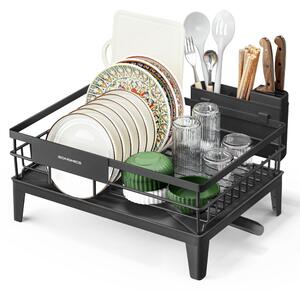 Ocjeđivač za posuđe RACK, 31x42x18,5 cm, crna SongmicsHome