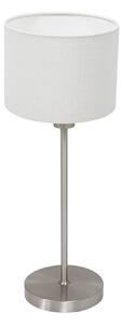 Mexlite Stolna lampa Noor, čelik/bijeli lan, visina 50 cm, E27, Metalik, Dnevni boravak/blagovaonica, Metal