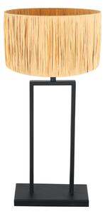 Steinhauer Stang 3857ZW stolna lampa, morska trava, crna/prirodna, V. 55 cm, Crno, Dnevni boravak/blagovaonica, Metal