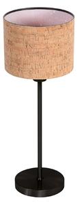 Mexlite Stolna lampa Noor, crna i smeđa pluta, visina 50 cm, E27, Crno, Dnevni boravak/blagovaonica, Metal