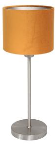 Mexlite Stolna lampa Noor, čelik/zlatni velur, visina 50 cm, E27, Metalik, Dnevni boravak/blagovaonica, Metal