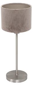 Mexlite Stolna lampa Noor, čelik/srebrni velur, visina 50 cm, E27, Metalik, Dnevni boravak/blagovaonica, Metal