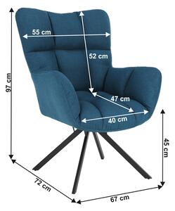 Zondo Dizajnerska fotelja Komand (petrolej). 1020867