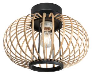 Anne Light Bloeba stropna svjetiljka, crna, bambusove letvice, Ø 31 cm, prigušiva, Crno, Dnevni boravak/blagovaonica, Metal